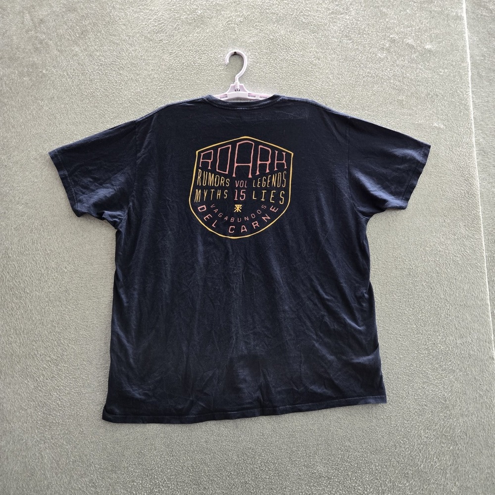 Roark Men Shirt XXL Navy Embroidered Spellout Logo Short Sleeve
